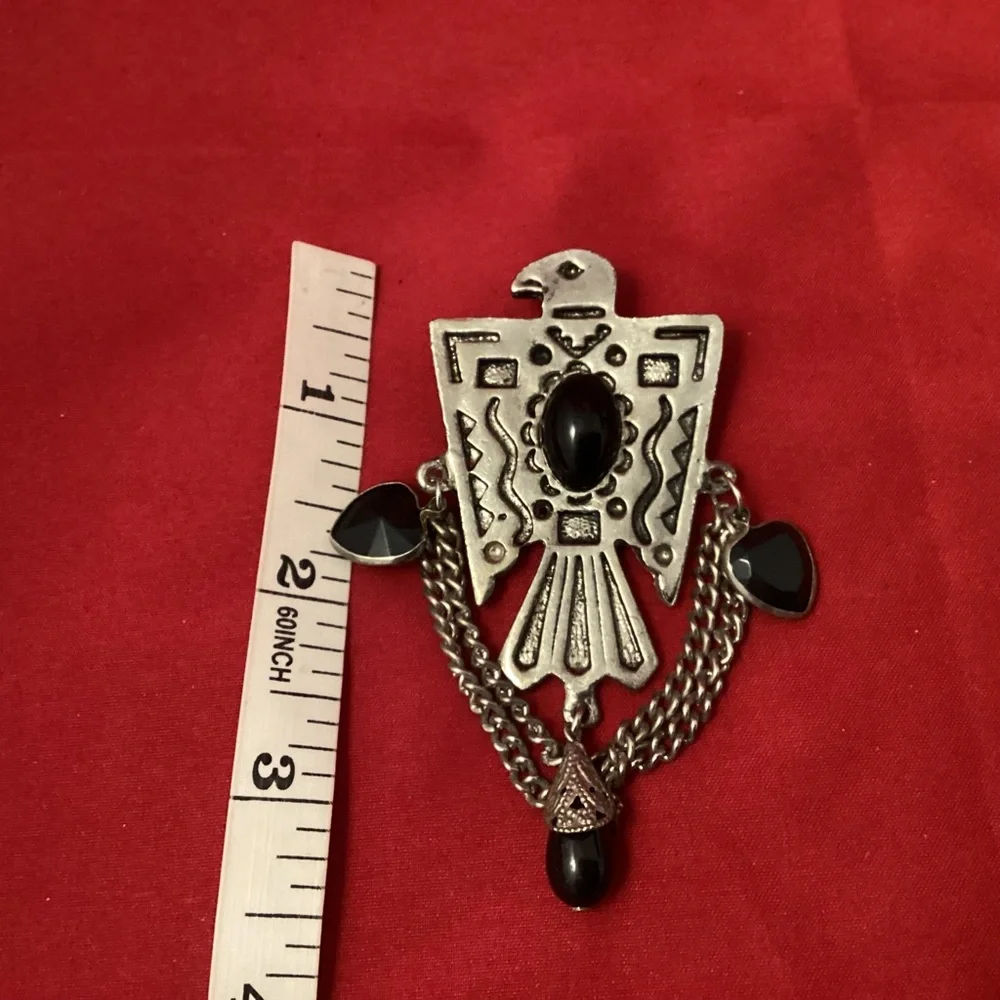 Silvertone metallic bird brooch - Picture 3 of 4